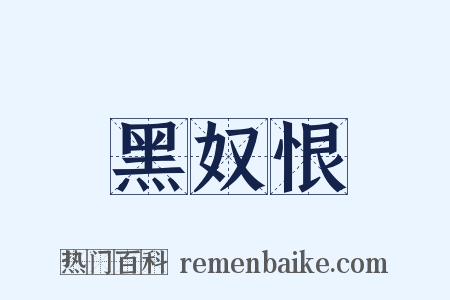 黑奴恨是什么意思的图片